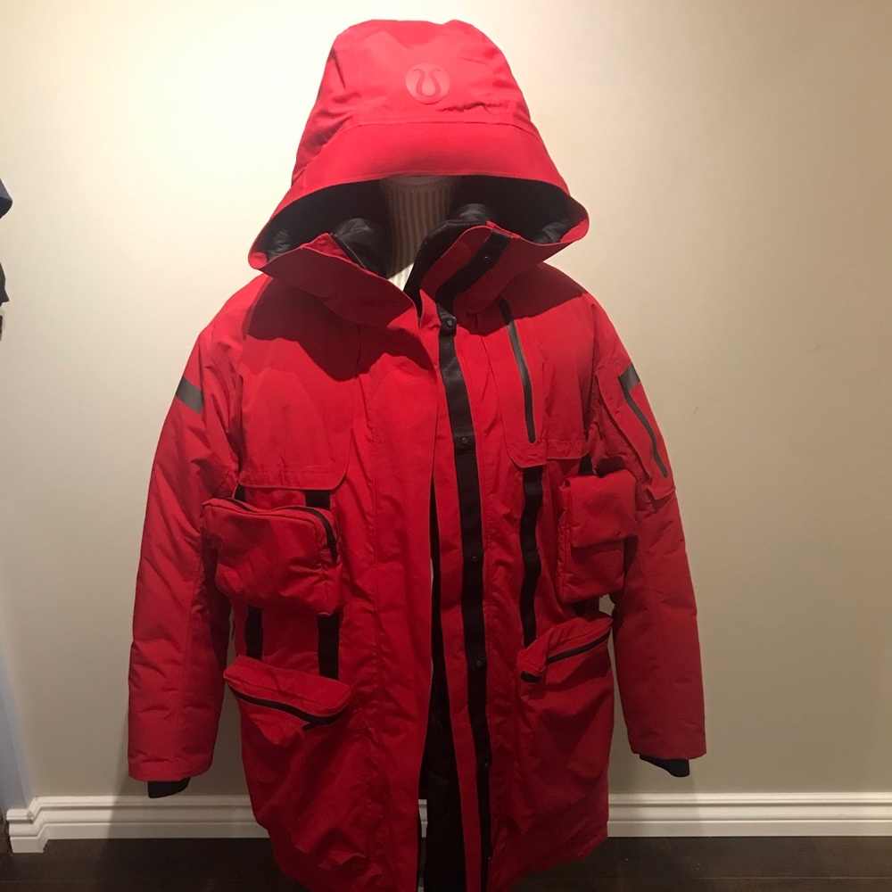 lululemon athletica Red Hooded Parka Jacket